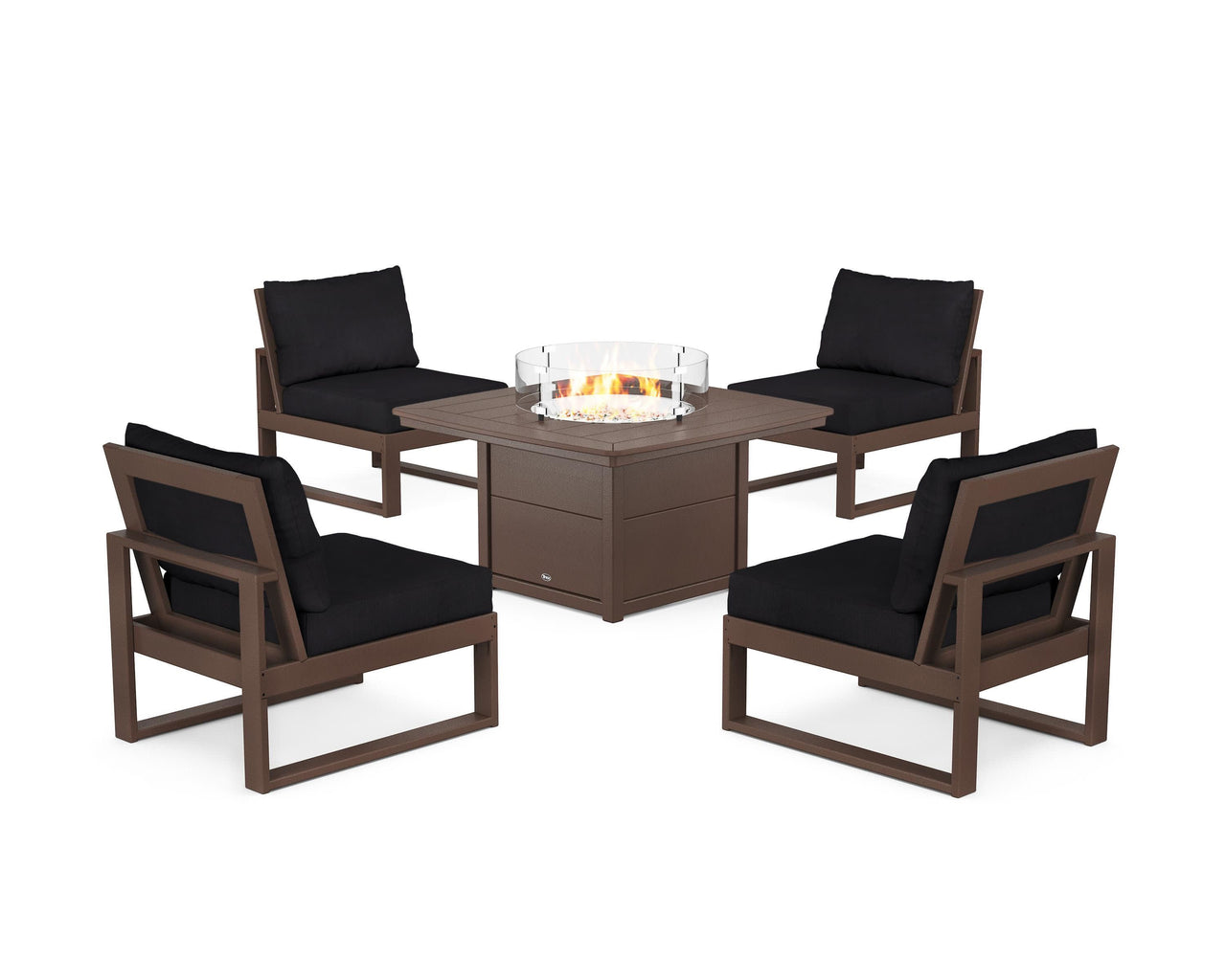 Trex Eastport Modular 5-Piece Deep Seating Set with Yacht Club Fire Pit Table