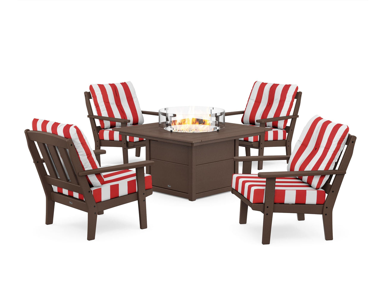 Trex Cape Cod 5-Piece Deep Seating Set with Fire Pit Table