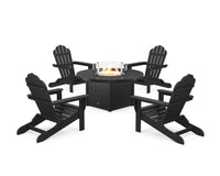 Thumbnail for Trex 5-Piece Monterey Bay Folding Adirondack Conversation Set with Fire Pit Table