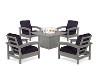 Thumbnail for Trex Rockport 5-Piece Deep Seating Set with Square Fire Pit Table