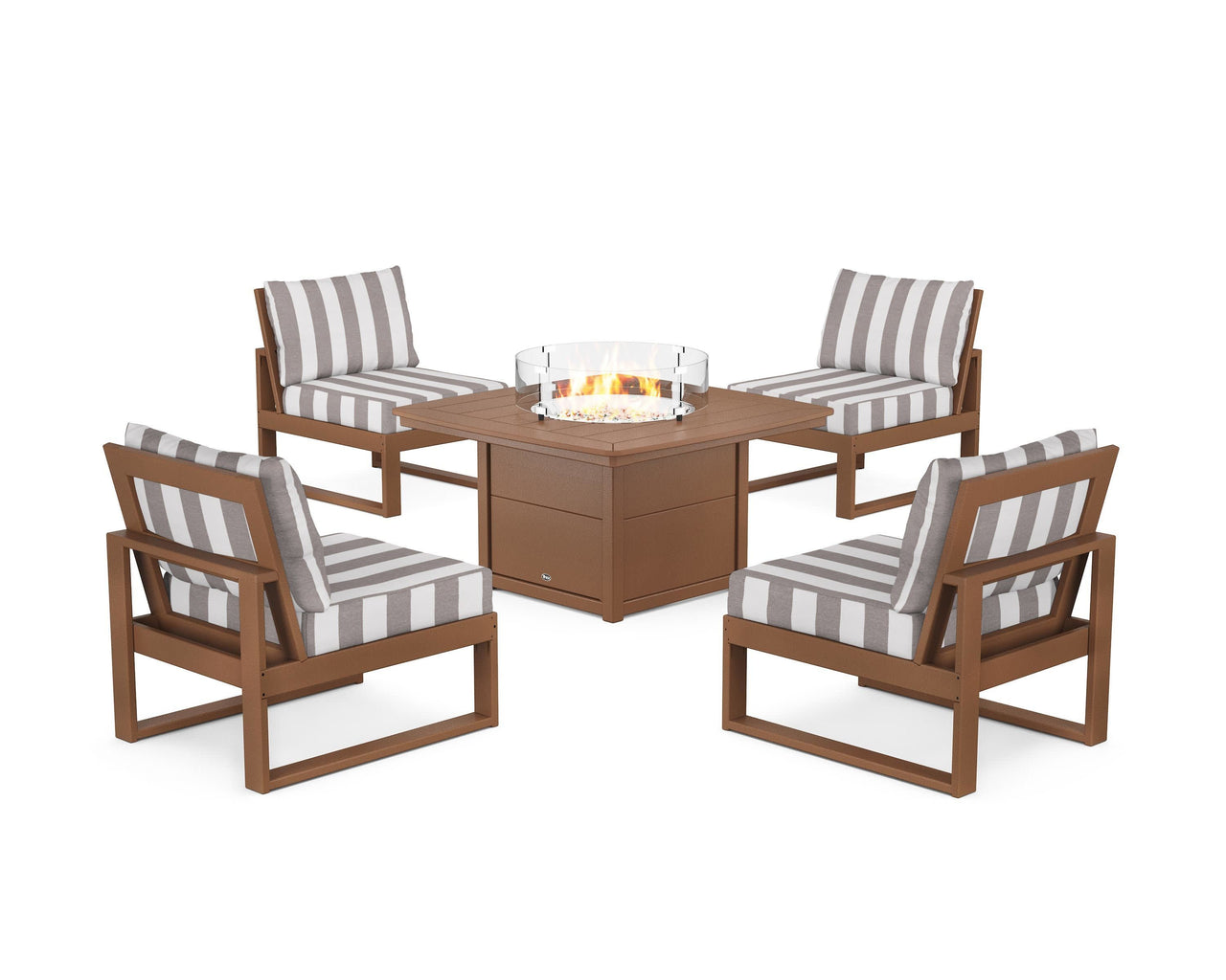 Trex Eastport Modular 5-Piece Deep Seating Set with Yacht Club Fire Pit Table