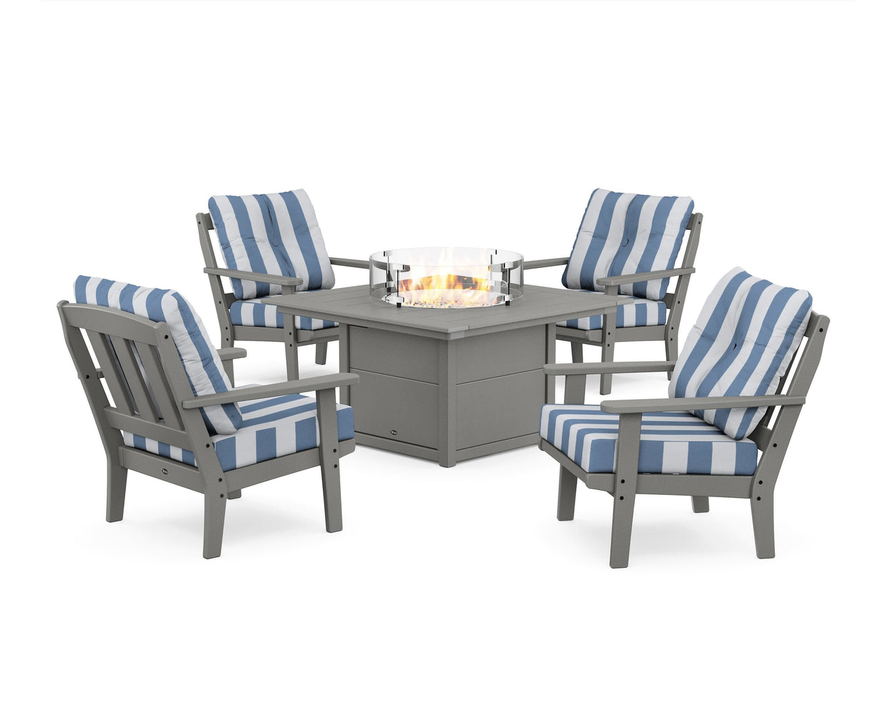 Trex Cape Cod 5-Piece Deep Seating Set with Fire Pit Table
