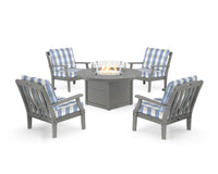 Thumbnail for Trex Yacht Club 5-Piece Deep Seating Set with Round Fire Pit Table