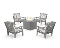 Thumbnail for Trex Yacht Club 5-Piece Deep Seating Set with Square Fire Pit Table