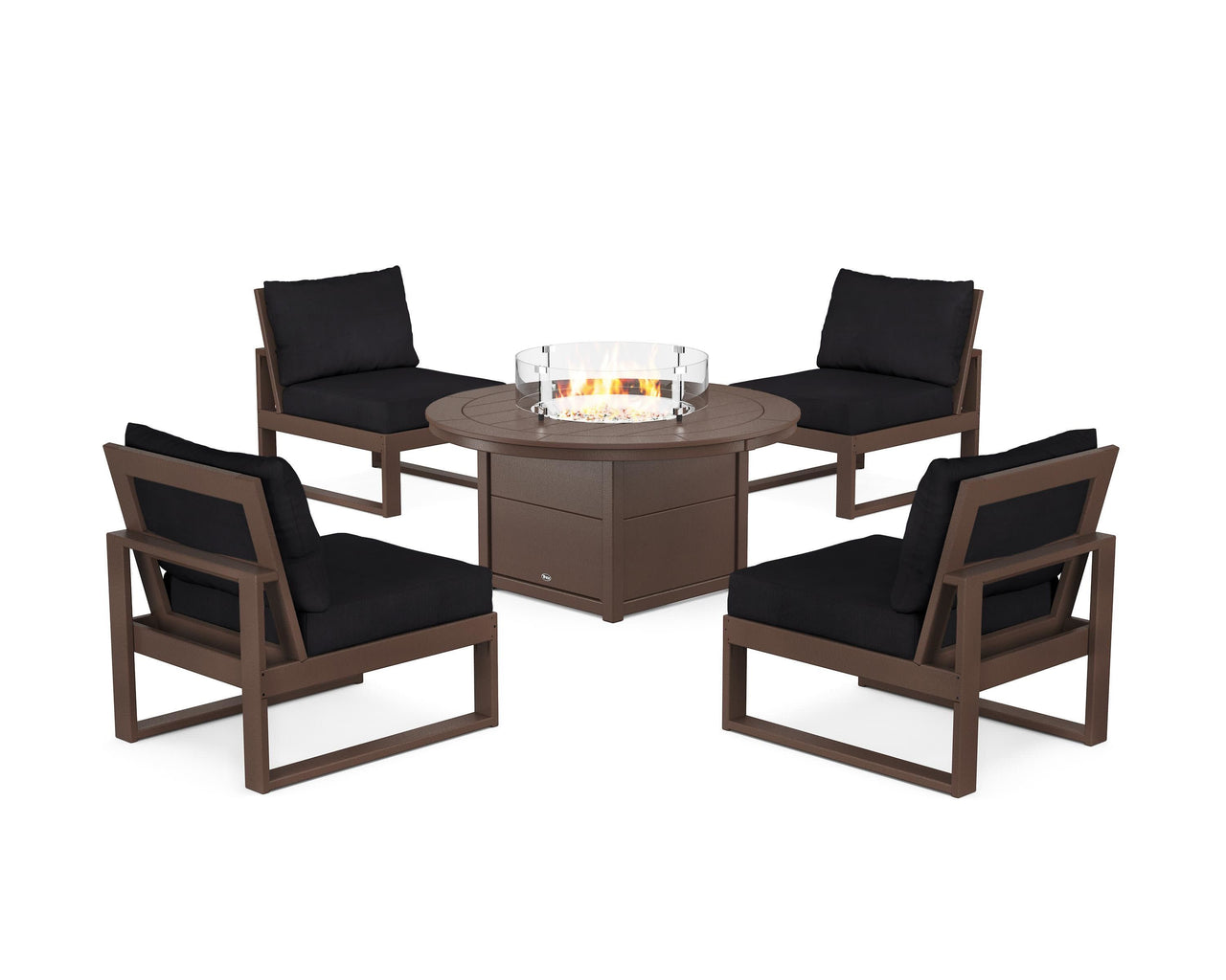 Trex Eastport Modular 5-Piece Deep Seating Set with Round Fire Pit Table