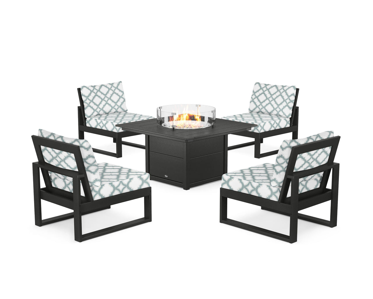 Trex Eastport Modular 5-Piece Deep Seating Set with Square Fire Pit Table