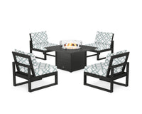 Thumbnail for Trex Eastport Modular 5-Piece Deep Seating Set with Square Fire Pit Table