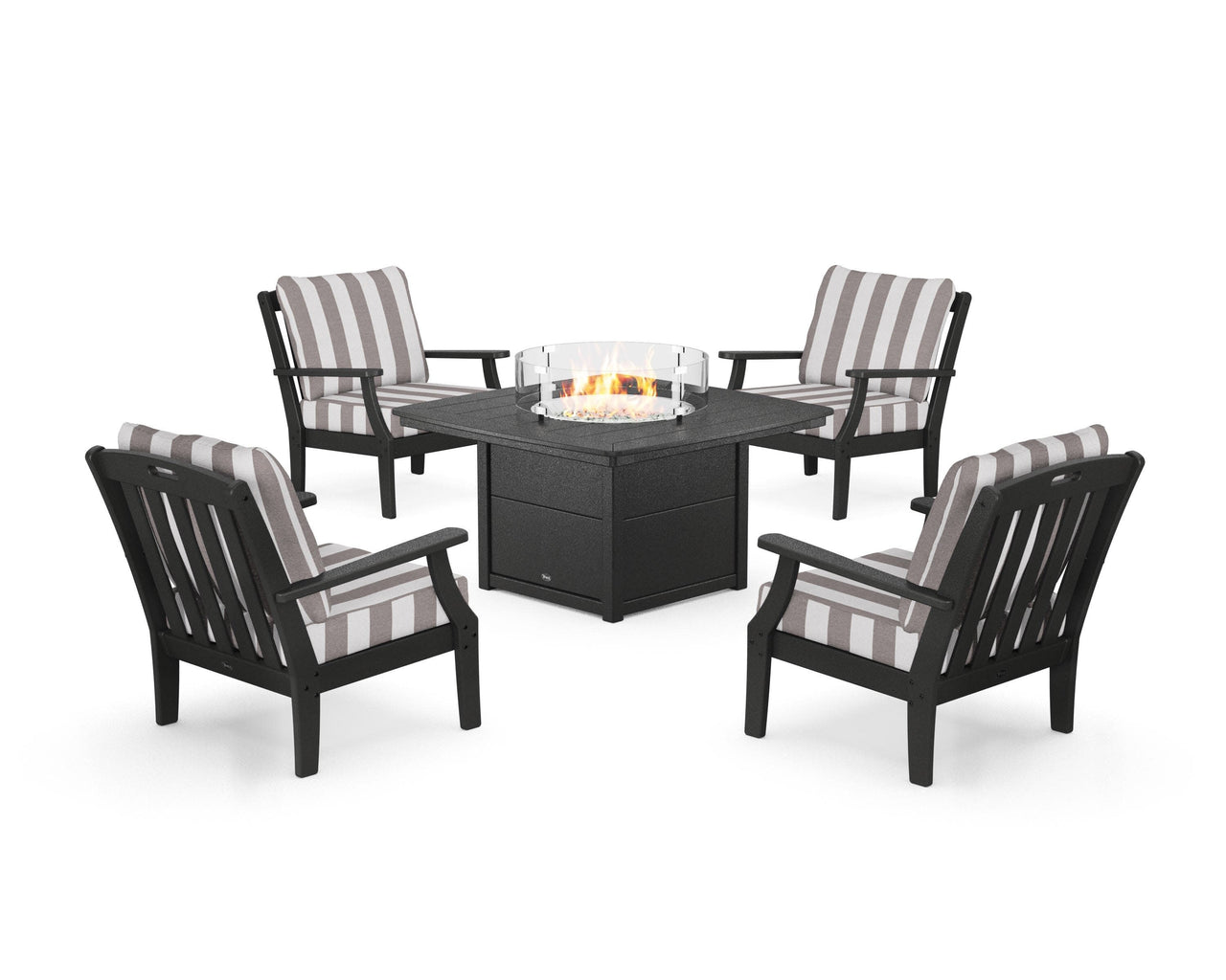 Trex Yacht Club 5-Piece Deep Seating Set with Fire Pit Table