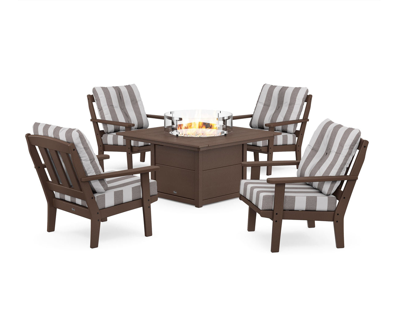 Trex Cape Cod 5-Piece Deep Seating Set with Fire Pit Table