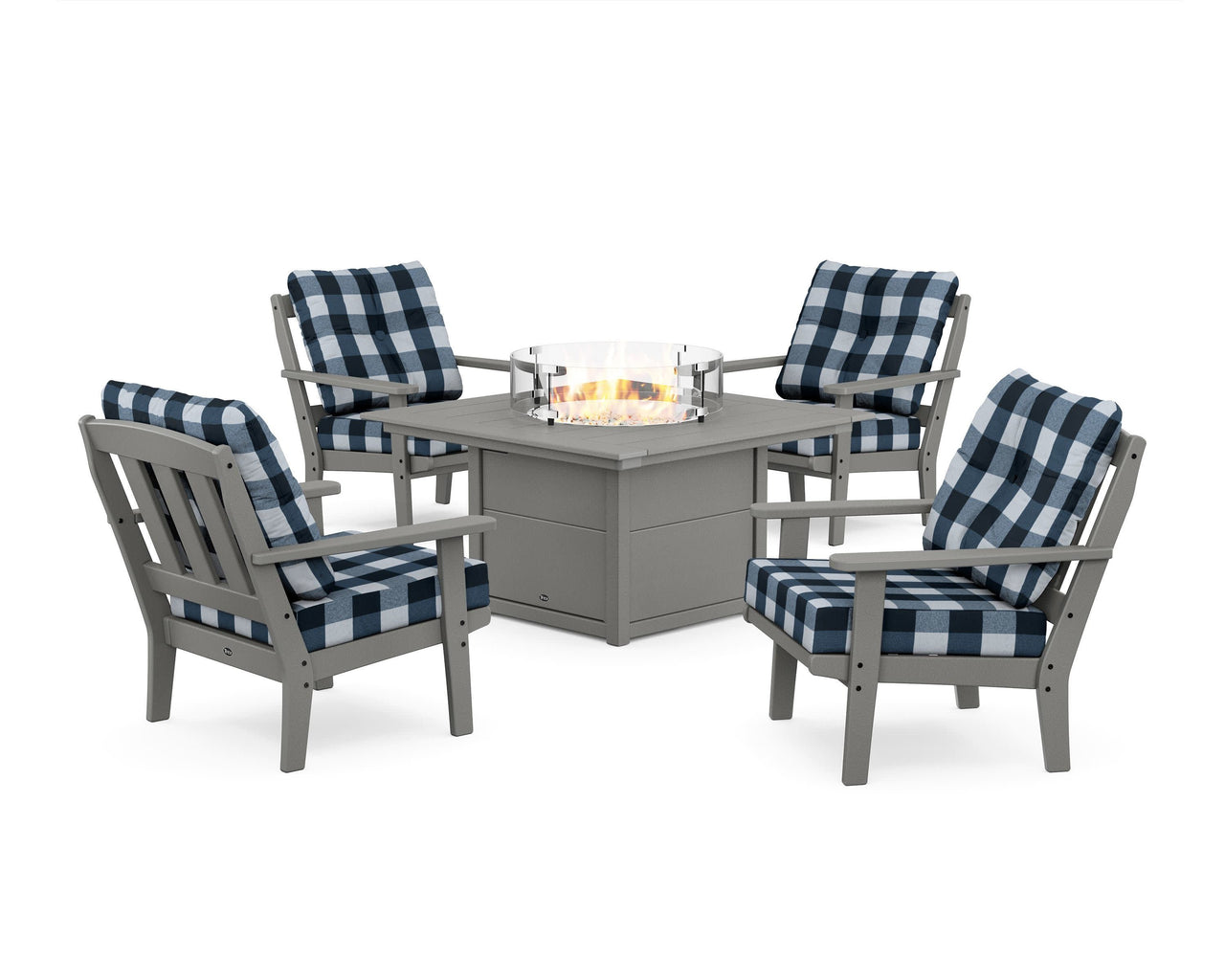 Trex Cape Cod 5-Piece Deep Seating Set with Fire Pit Table