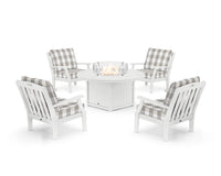 Thumbnail for Trex Yacht Club 5-Piece Deep Seating Set with Round Fire Pit Table