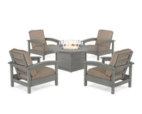 Thumbnail for Trex Rockport 5-Piece Deep Seating Set with Round Fire Pit Table