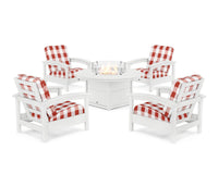 Thumbnail for Trex Rockport 5-Piece Deep Seating Set with Round Fire Pit Table