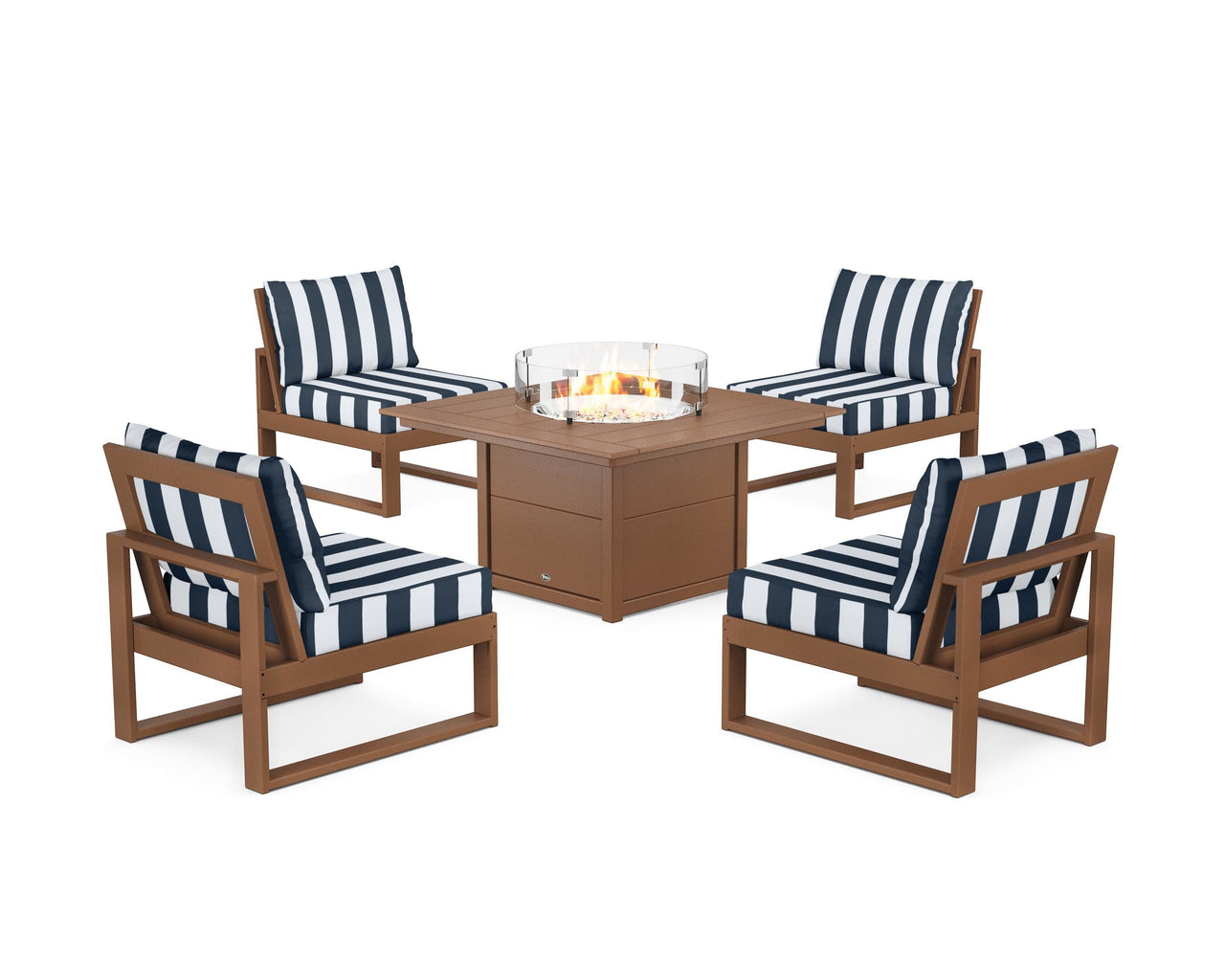Trex Eastport Modular 5-Piece Deep Seating Set with Square Fire Pit Table
