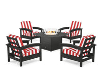 Thumbnail for Trex Rockport 5-Piece Deep Seating Set with Yacht Club Fire Pit Table