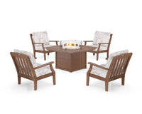 Thumbnail for Trex Yacht Club 5-Piece Deep Seating Set with Square Fire Pit Table