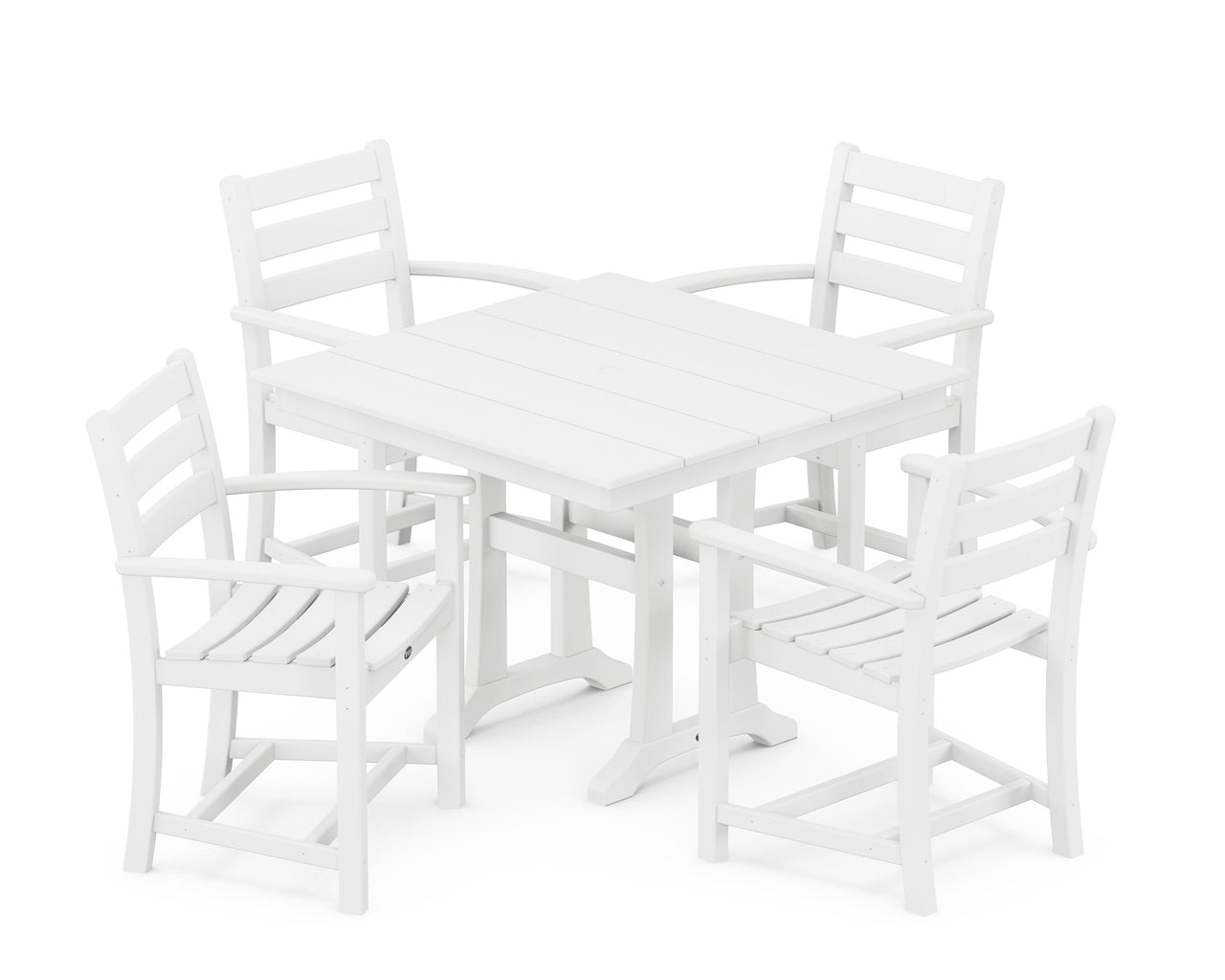 Trex Monterey Bay 5-Piece Farmhouse Trestle Arm Chair Dining Set