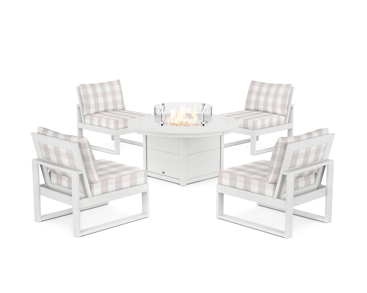 Trex Eastport Modular 5-Piece Deep Seating Set with Round Fire Pit Table