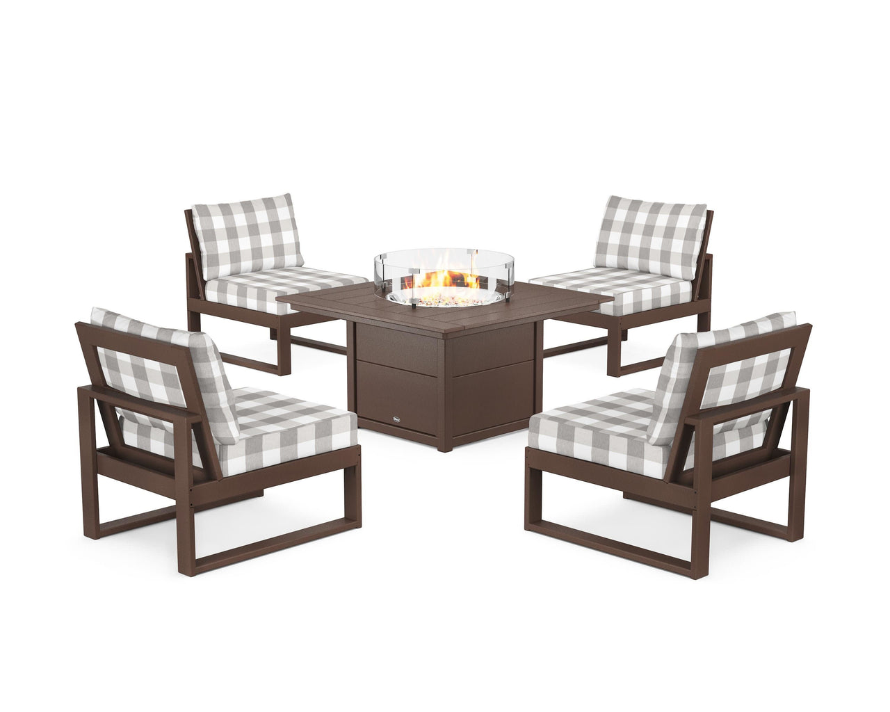 Trex Eastport Modular 5-Piece Deep Seating Set with Square Fire Pit Table