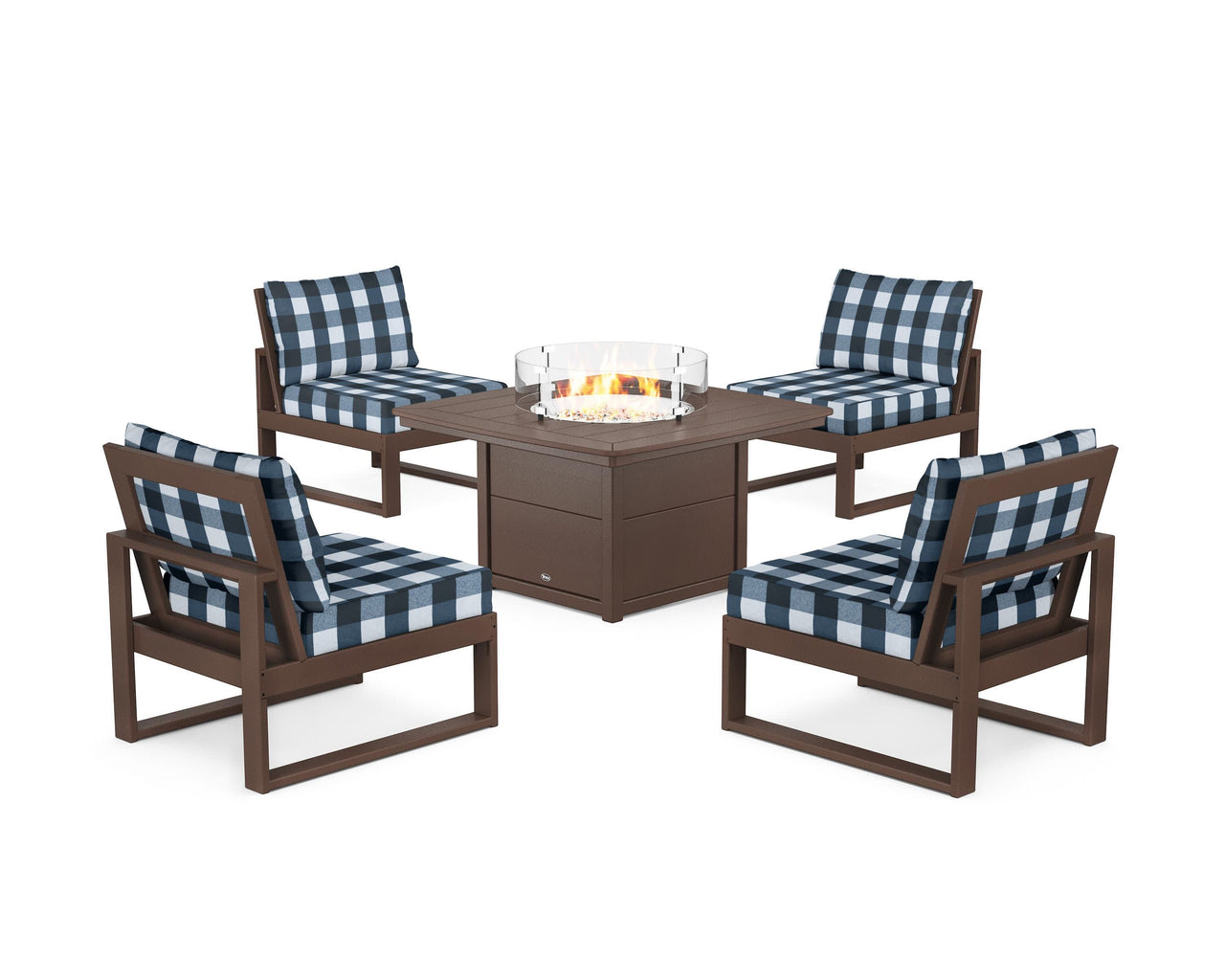 Trex Eastport Modular 5-Piece Deep Seating Set with Yacht Club Fire Pit Table