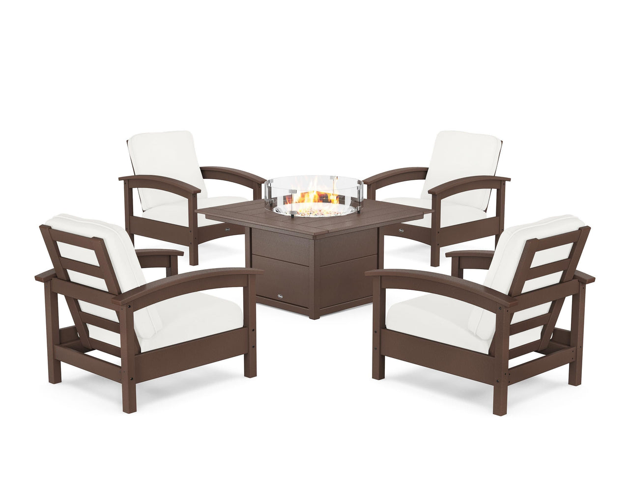 Trex Rockport 5-Piece Deep Seating Set with Square Fire Pit Table