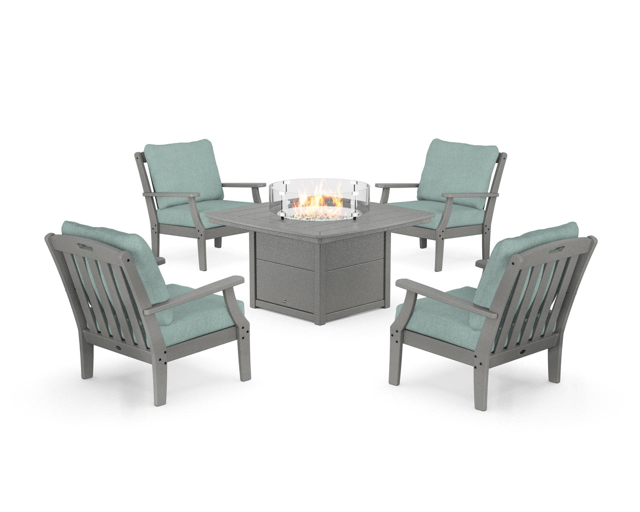 Trex Yacht Club 5-Piece Deep Seating Set with Fire Pit Table