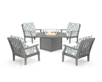 Thumbnail for Trex Yacht Club 5-Piece Deep Seating Set with Round Fire Pit Table