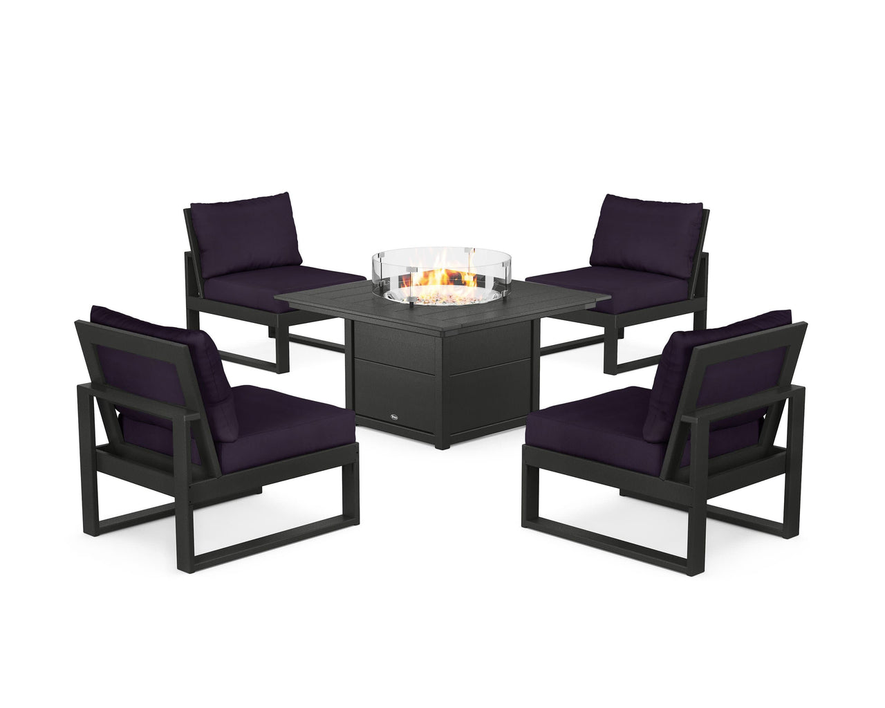 Trex Eastport Modular 5-Piece Deep Seating Set with Square Fire Pit Table