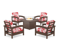 Thumbnail for Trex Rockport 5-Piece Deep Seating Set with Yacht Club Fire Pit Table