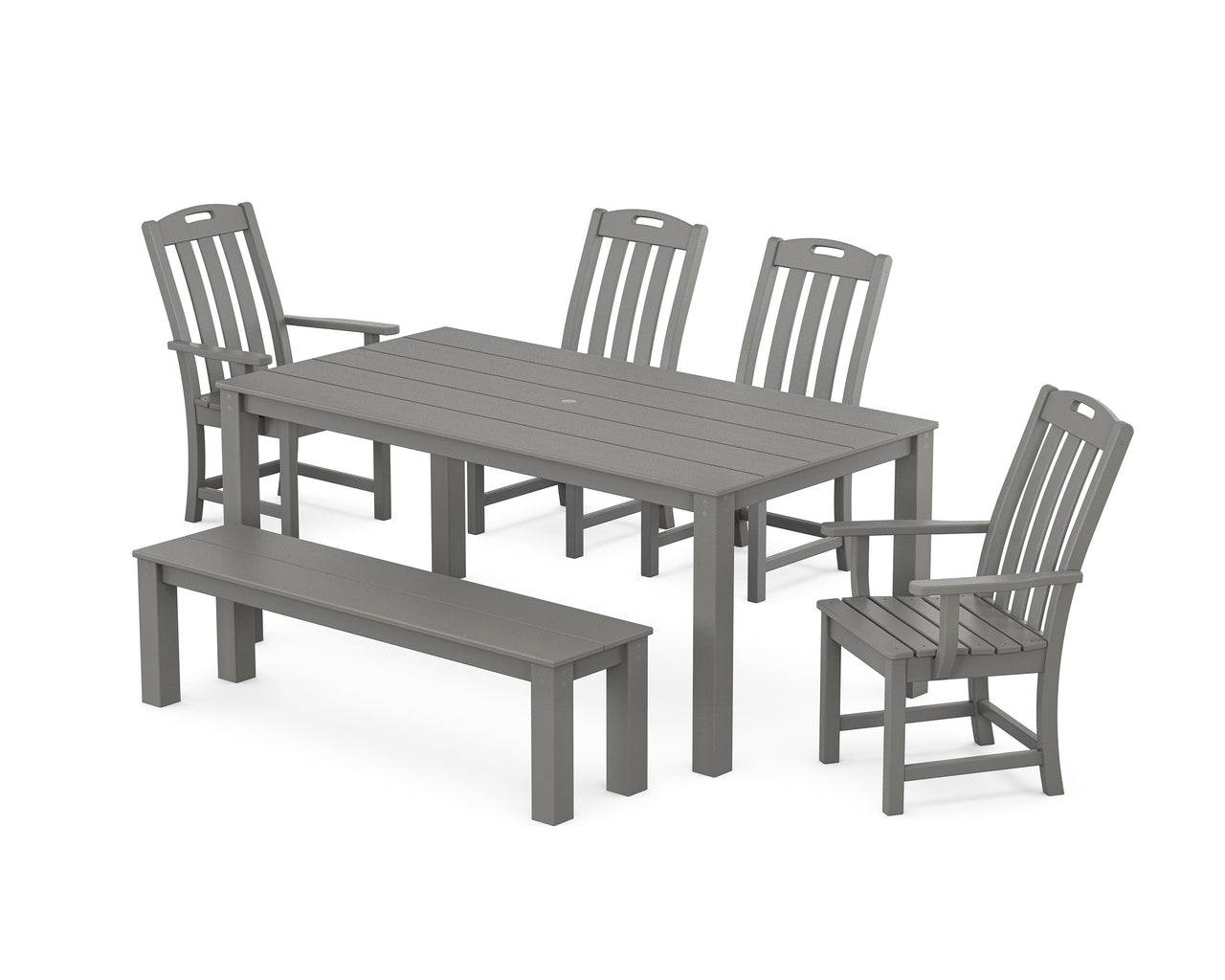 Trex Yacht Club 6-Piece Parsons Dining Set with Bench