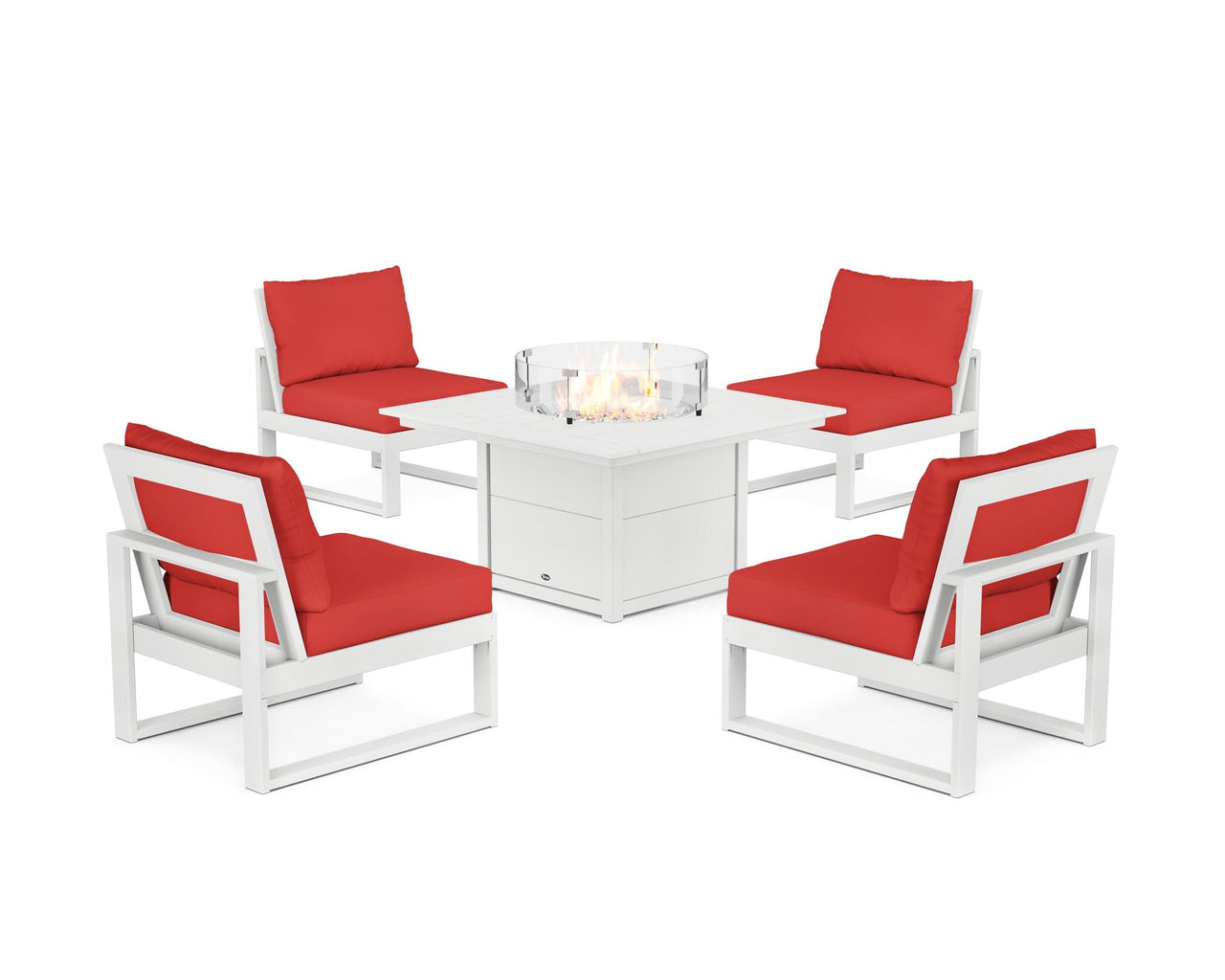 Trex Eastport Modular 5-Piece Deep Seating Set with Square Fire Pit Table