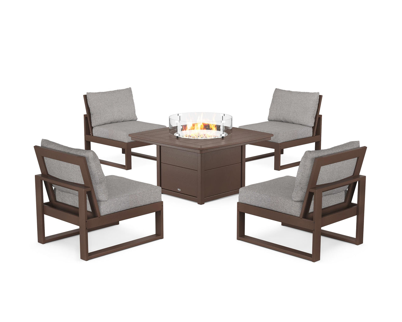 Trex Eastport Modular 5-Piece Deep Seating Set with Yacht Club Fire Pit Table