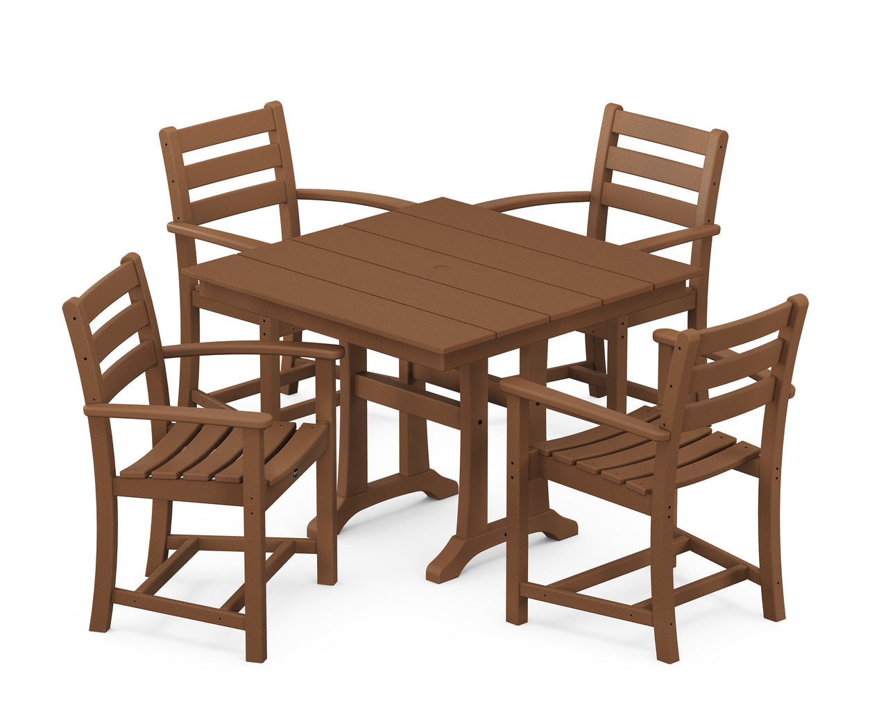 Trex Monterey Bay 5-Piece Farmhouse Trestle Arm Chair Dining Set