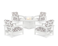 Thumbnail for Trex Rockport 5-Piece Deep Seating Set with Round Fire Pit Table