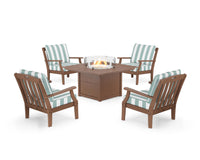 Thumbnail for Trex Yacht Club 5-Piece Deep Seating Set with Square Fire Pit Table