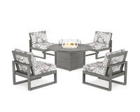 Thumbnail for Trex Eastport Modular 5-Piece Deep Seating Set with Round Fire Pit Table