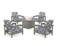 Thumbnail for Trex Rockport 5-Piece Deep Seating Set with Round Fire Pit Table