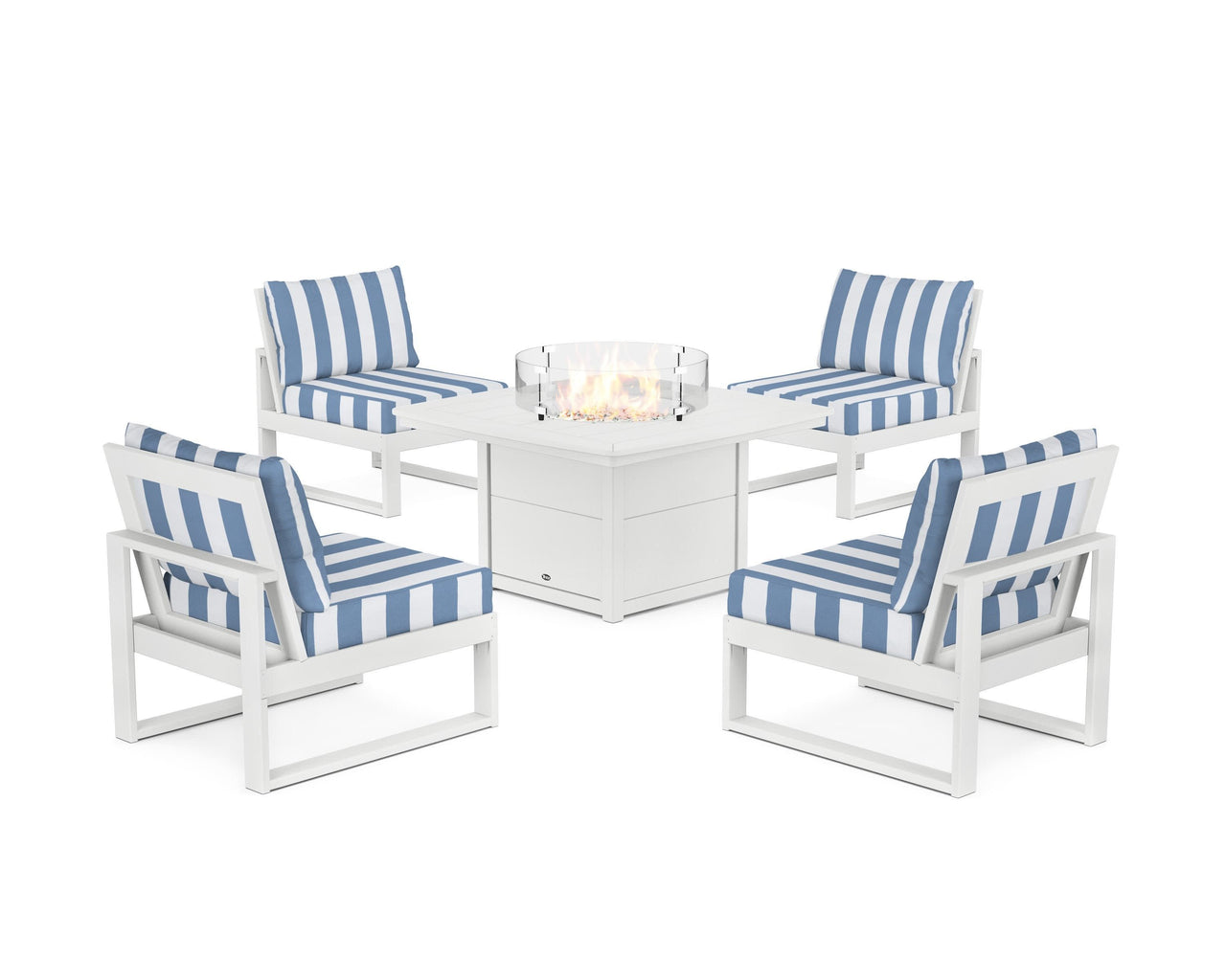Trex Eastport Modular 5-Piece Deep Seating Set with Yacht Club Fire Pit Table