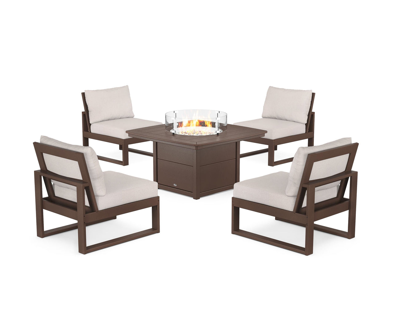 Trex Eastport Modular 5-Piece Deep Seating Set with Yacht Club Fire Pit Table