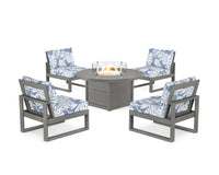Thumbnail for Trex Eastport Modular 5-Piece Deep Seating Set with Round Fire Pit Table
