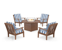Thumbnail for Trex Yacht Club 5-Piece Deep Seating Set with Round Fire Pit Table