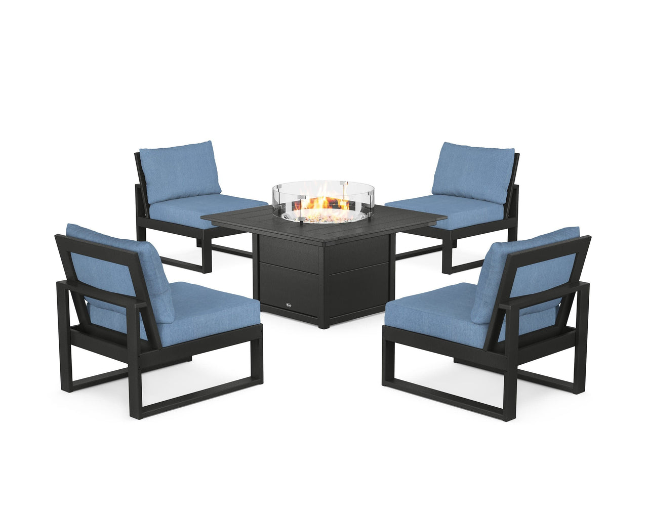 Trex Eastport Modular 5-Piece Deep Seating Set with Square Fire Pit Table