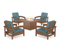 Thumbnail for Trex Rockport 5-Piece Deep Seating Set with Square Fire Pit Table
