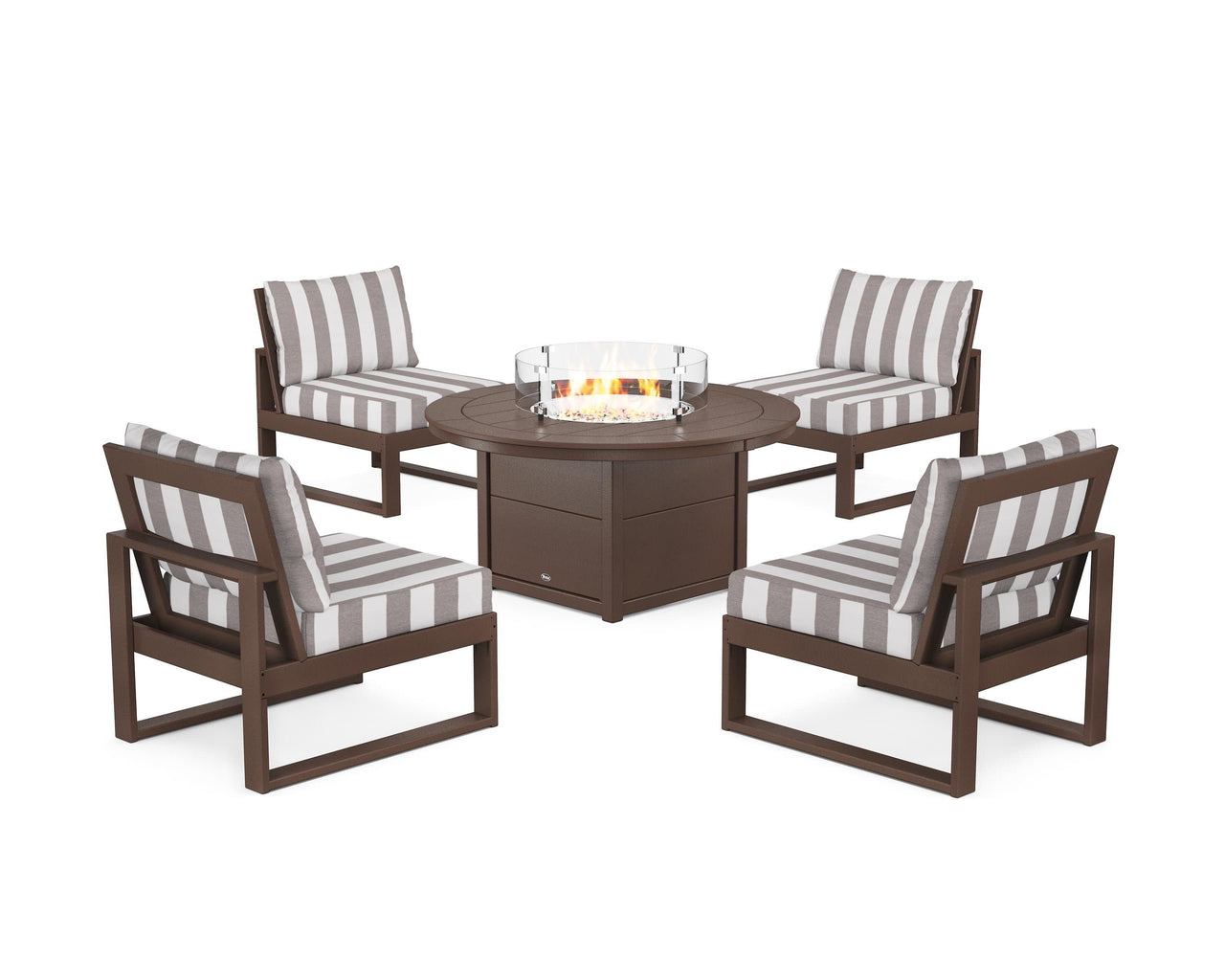 Trex Eastport Modular 5-Piece Deep Seating Set with Round Fire Pit Table