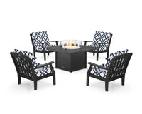 Thumbnail for Trex Yacht Club 5-Piece Deep Seating Set with Square Fire Pit Table
