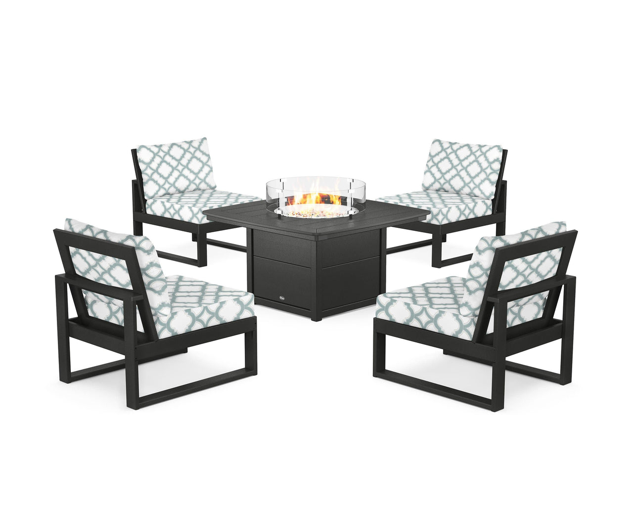 Trex Eastport Modular 5-Piece Deep Seating Set with Yacht Club Fire Pit Table