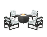 Thumbnail for Trex Eastport Modular 5-Piece Deep Seating Set with Yacht Club Fire Pit Table