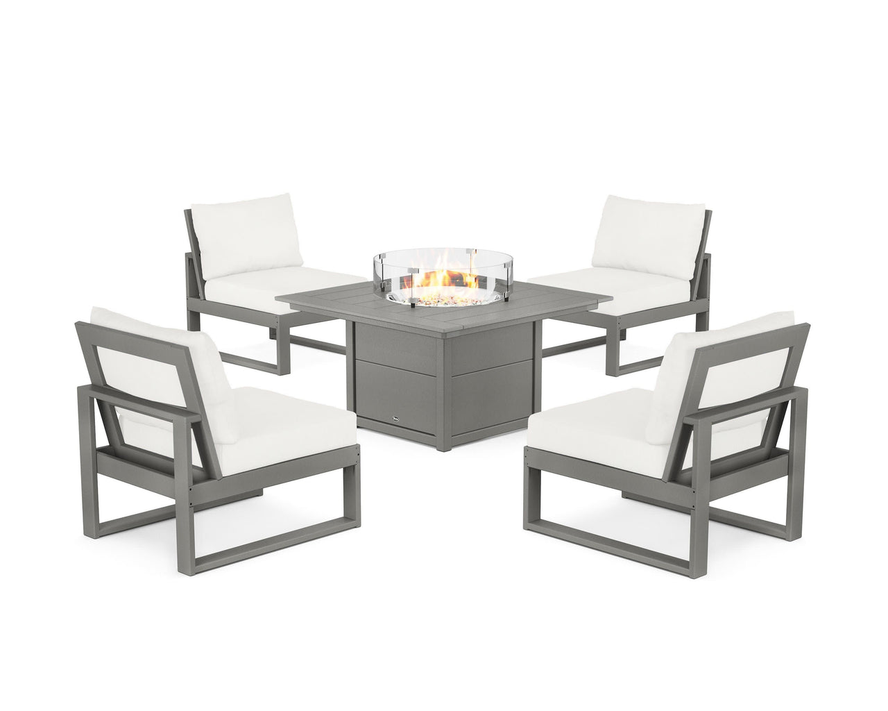 Trex Eastport Modular 5-Piece Deep Seating Set with Square Fire Pit Table