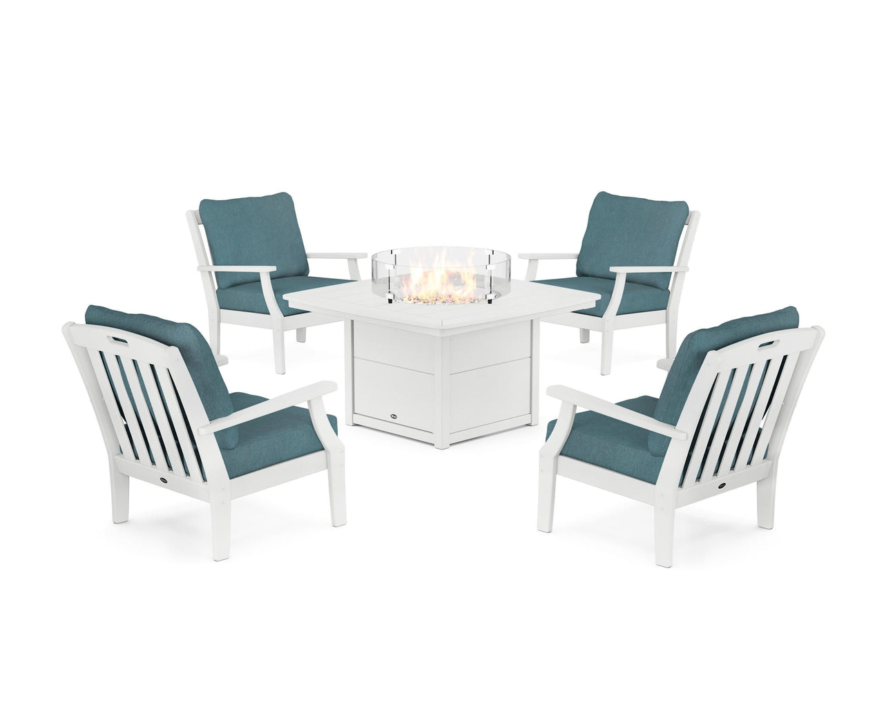 Trex Yacht Club 5-Piece Deep Seating Set with Fire Pit Table