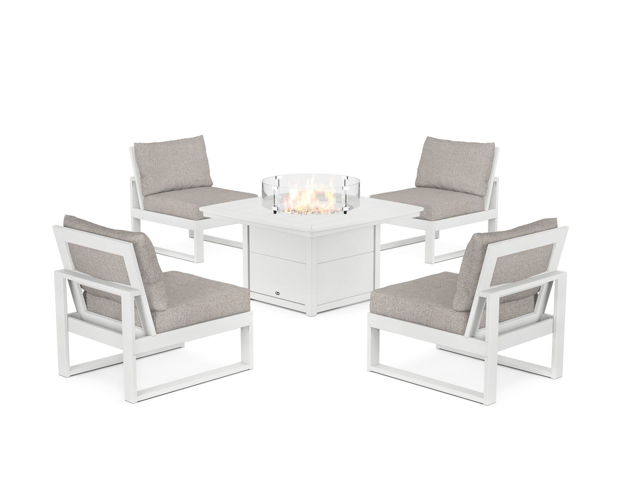 Trex Eastport Modular 5-Piece Deep Seating Set with Yacht Club Fire Pit Table